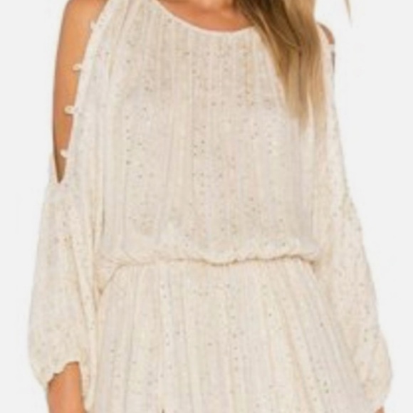 Free People Little Shine Ivory Sequined Tunic size Large - Picture 5 of 16